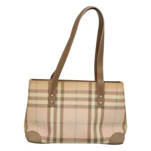 Burberry Nova Check Handbag Pvc Beige Pvc Handbag (Pre-Owned)